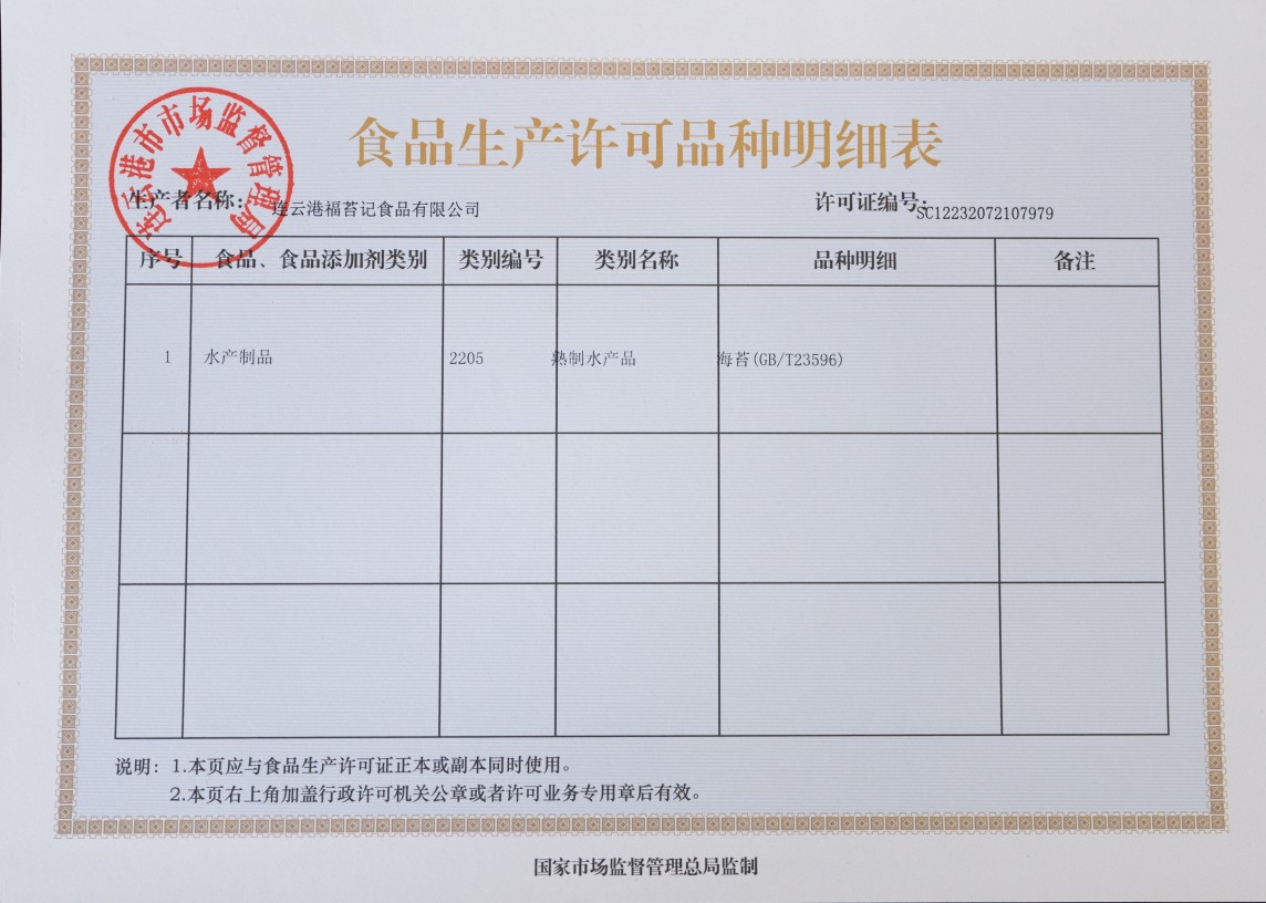生产许可证